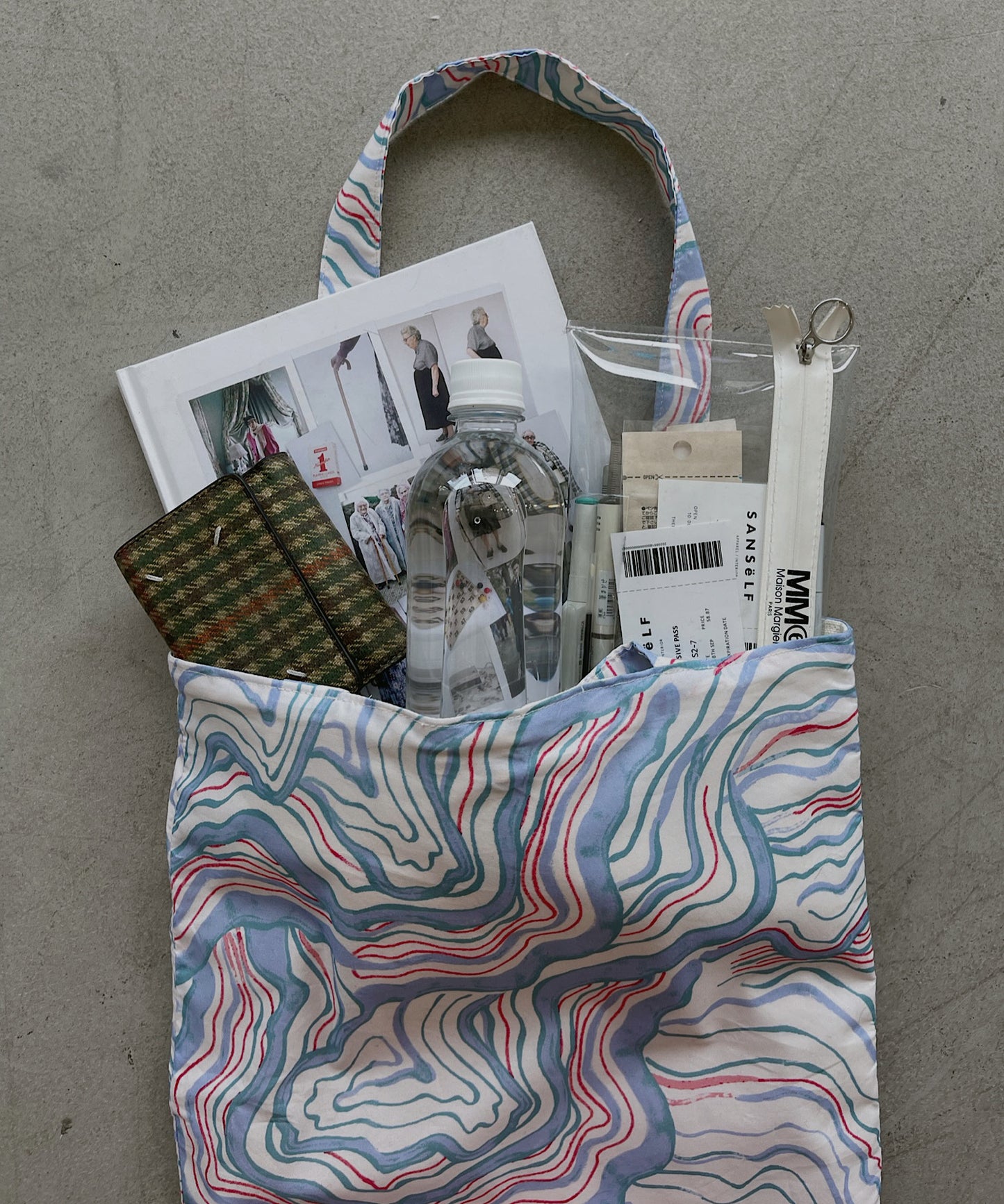 marble motif tote bag sana22s002