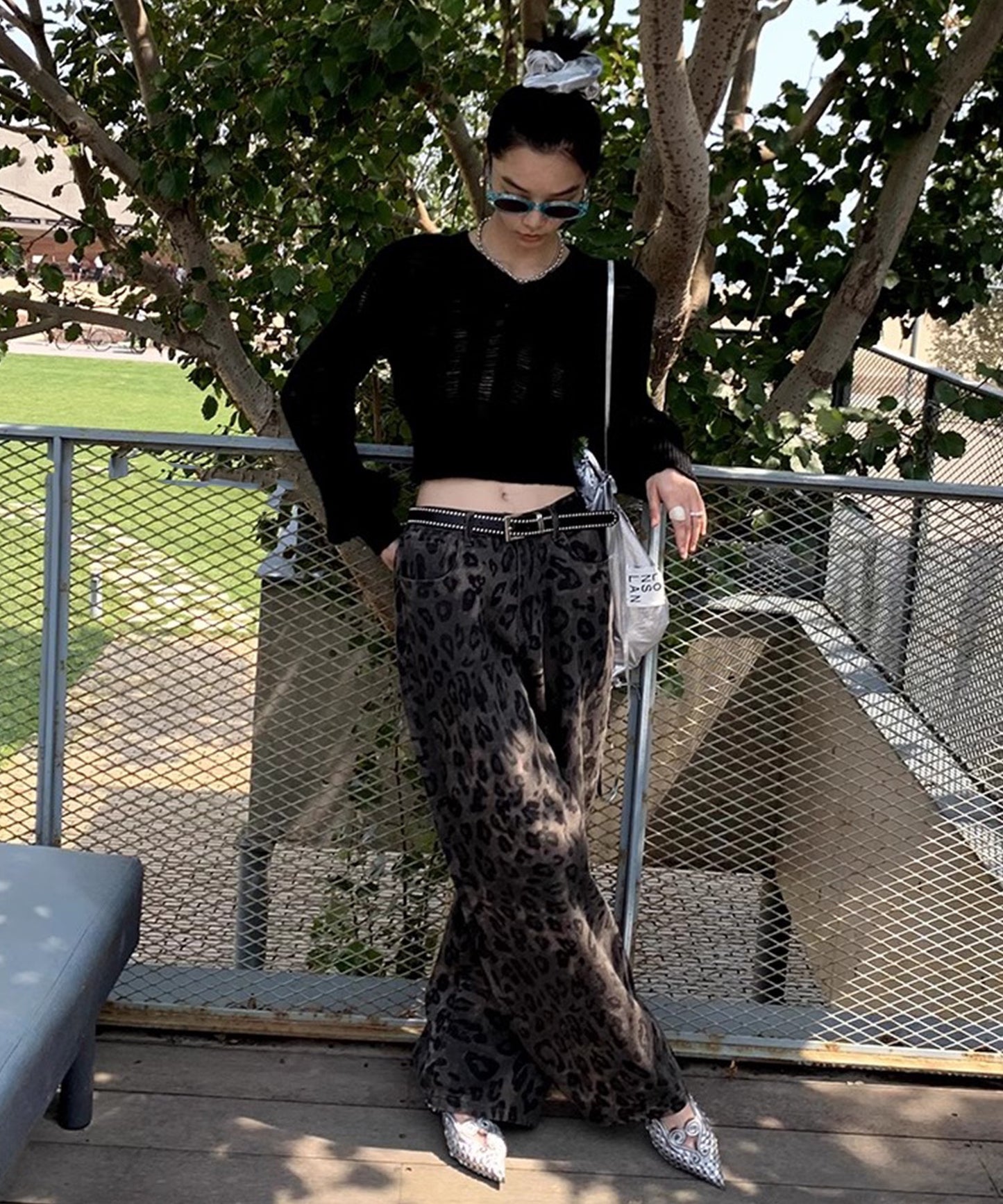 leopard wide straight pants sanwl24a028