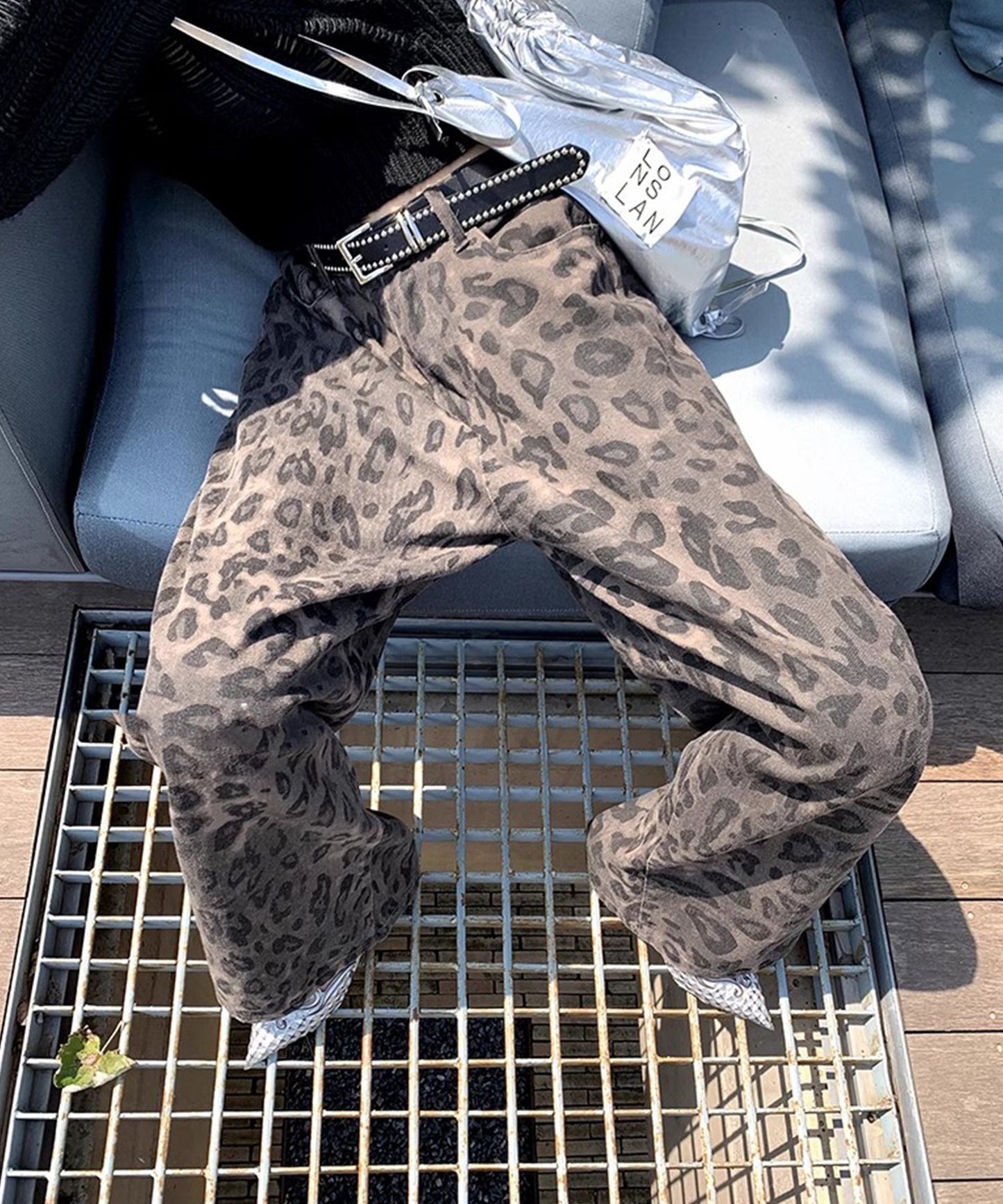 leopard wide straight pants sanwl24a028
