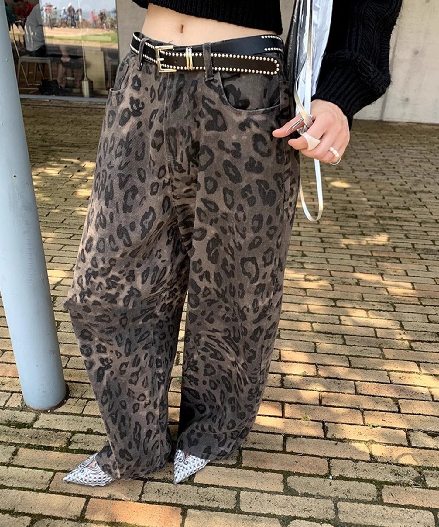 leopard wide straight pants sanwl24a028