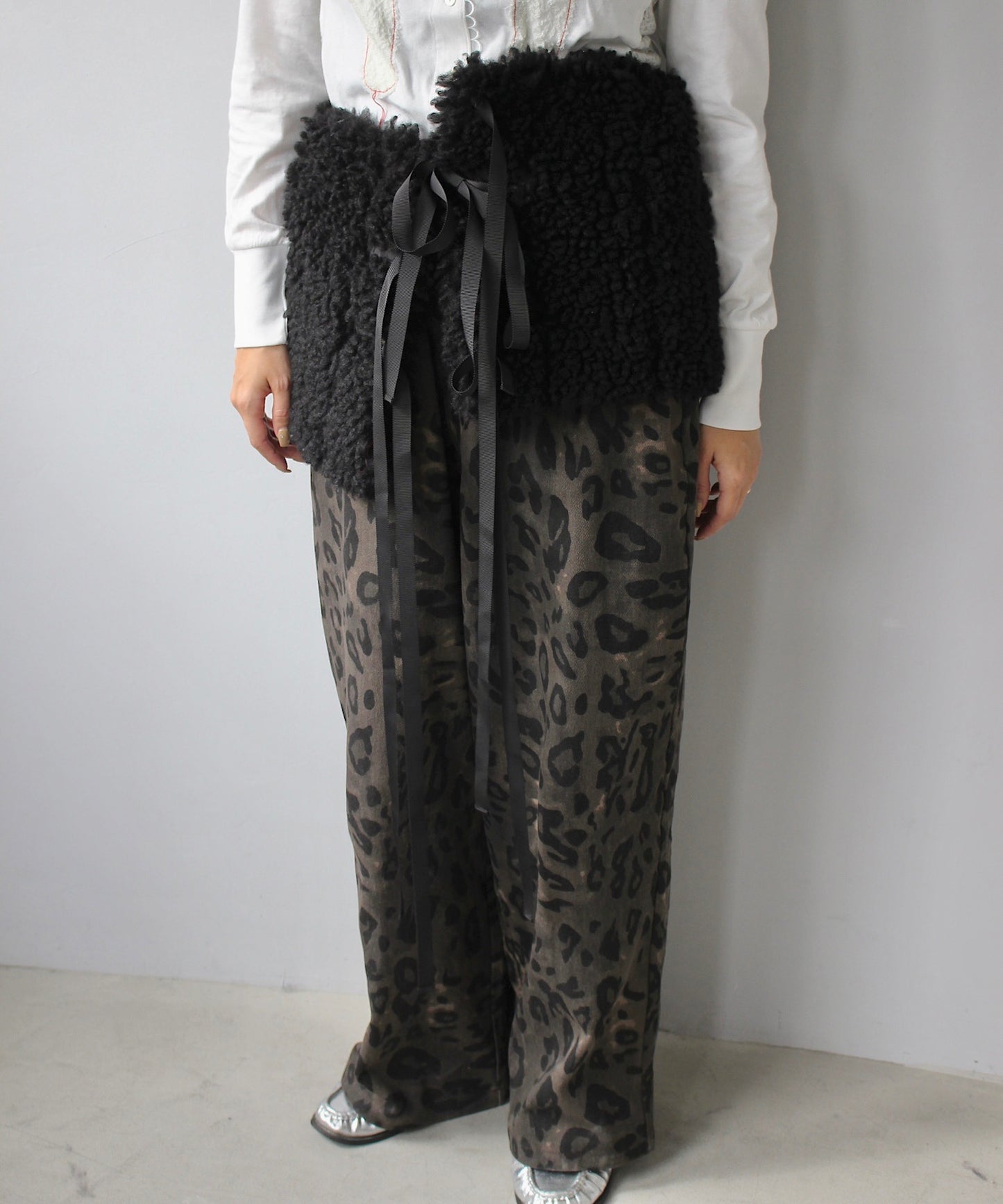 leopard wide straight pants sanwl24a028