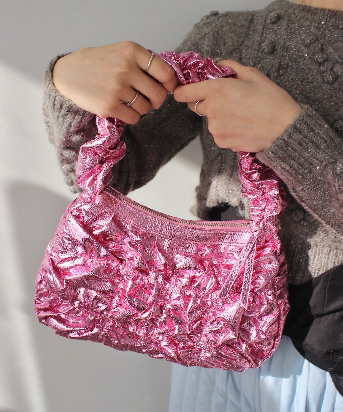 Së metallic shirring bag sana24a015