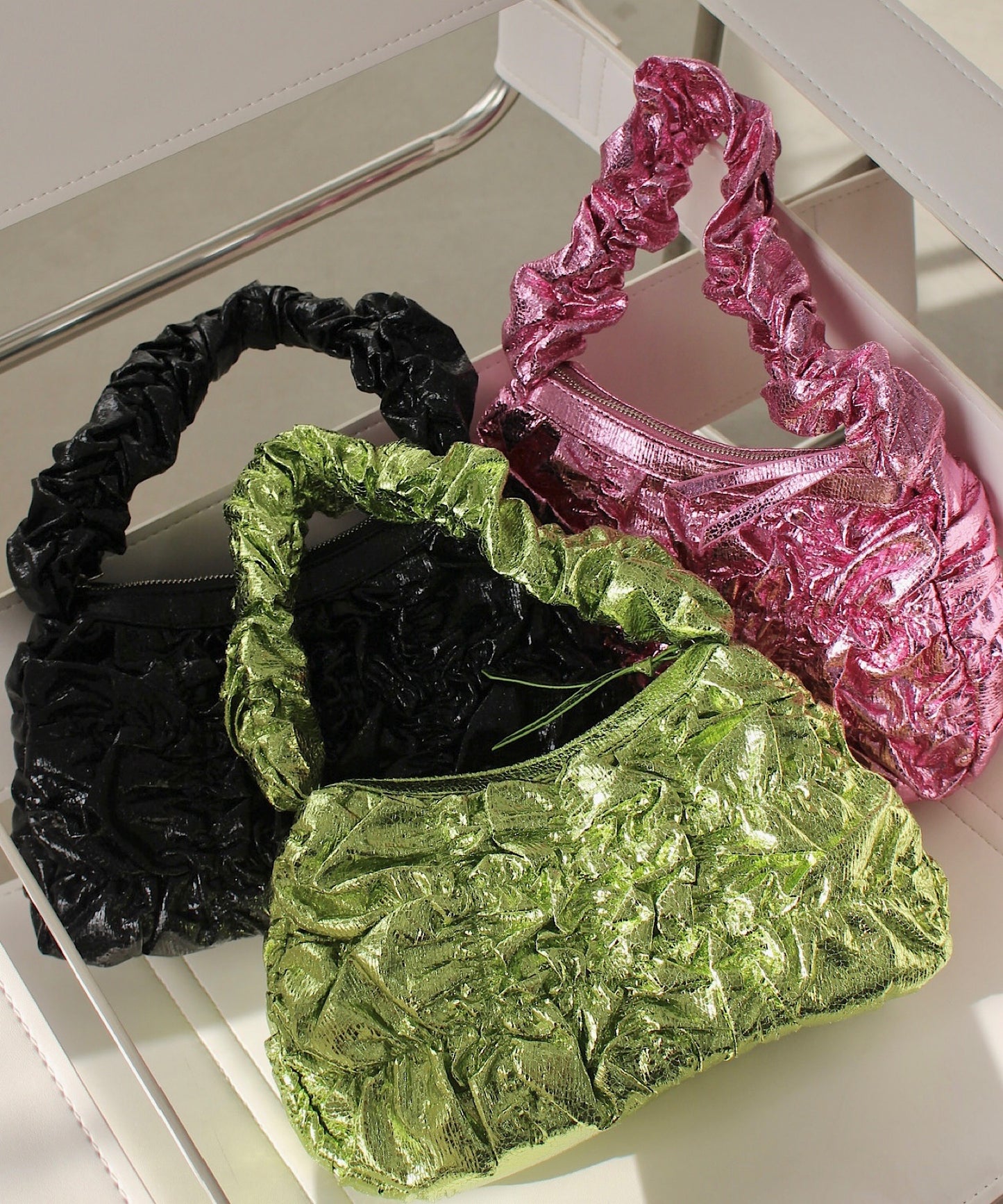 Së metallic shirring bag sana24a015