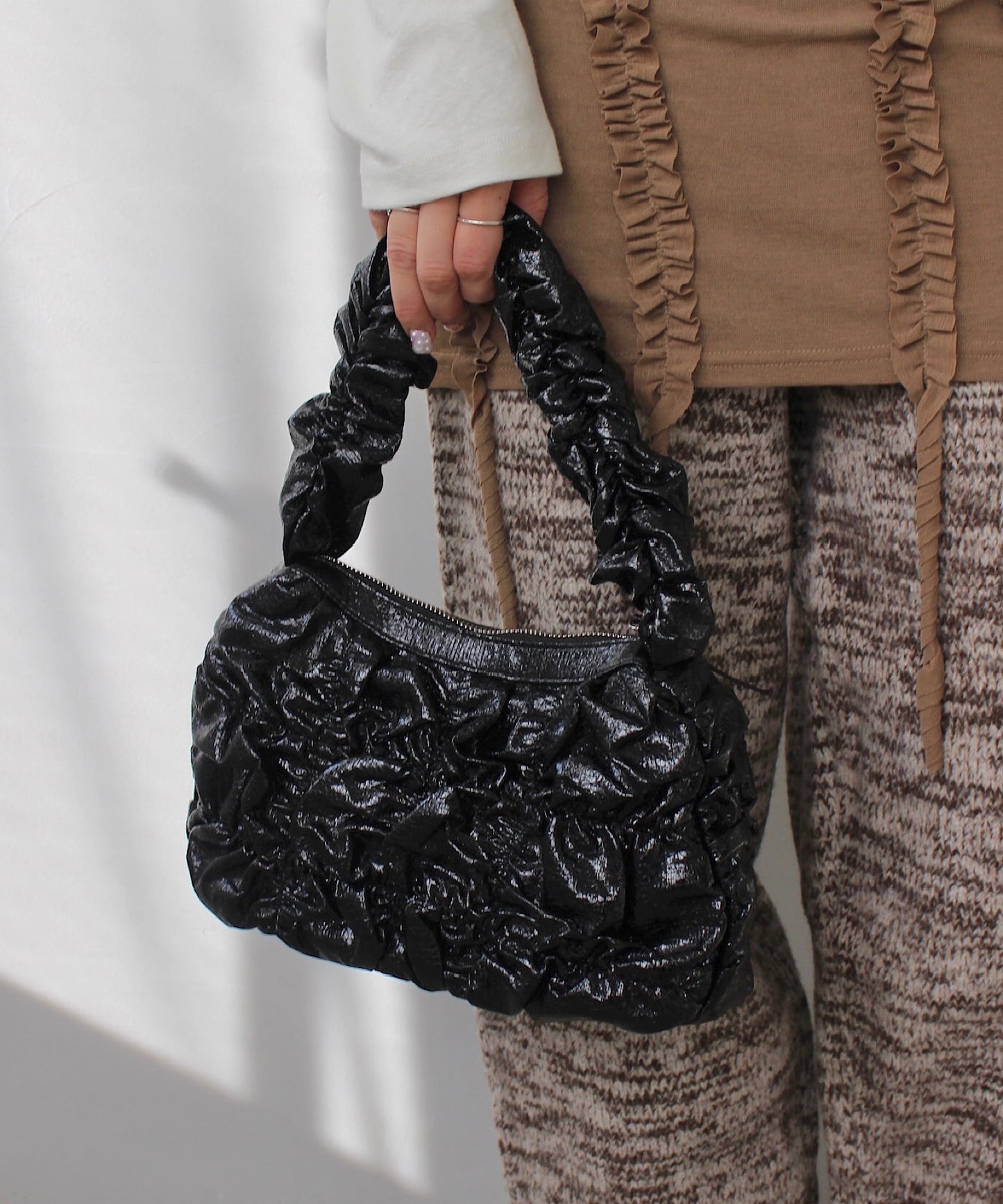 Së metallic shirring bag sana24a015