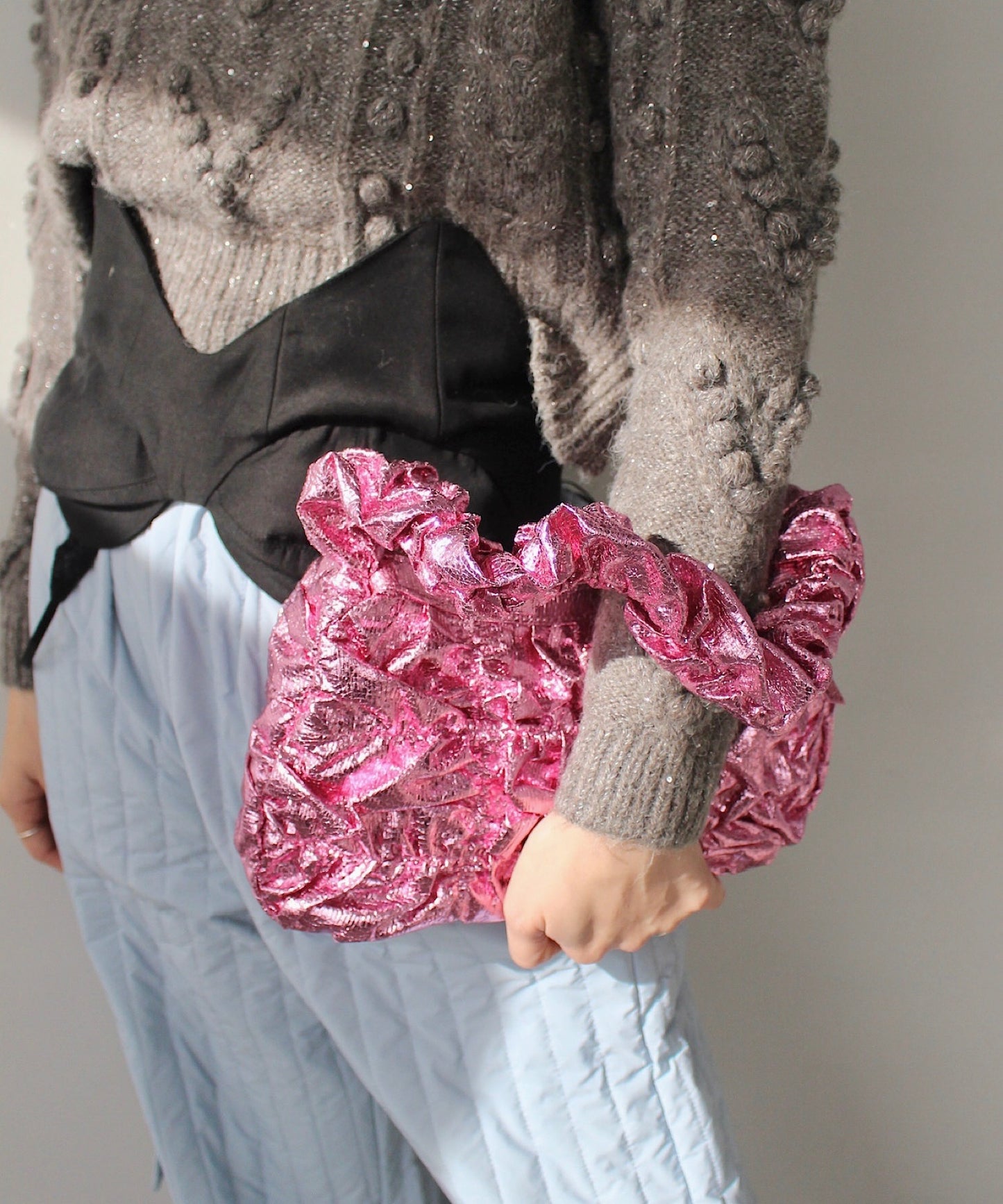 Së metallic shirring bag sana24a015