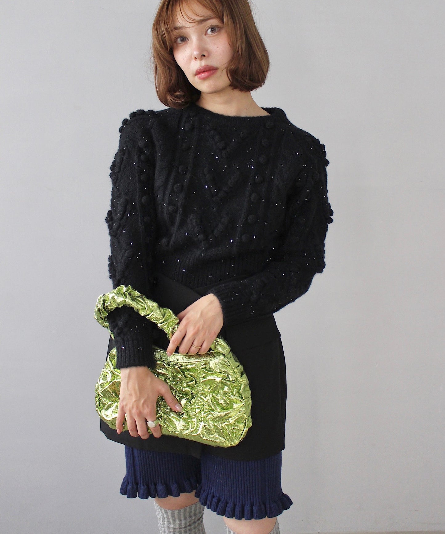Së metallic shirring bag sana24a015