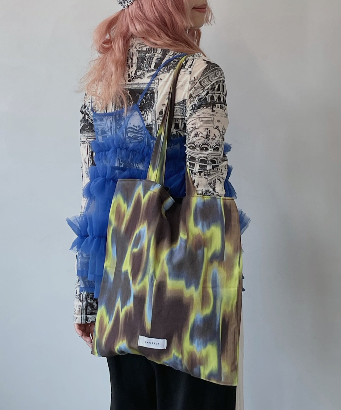 marble motif tote bag sana22s002