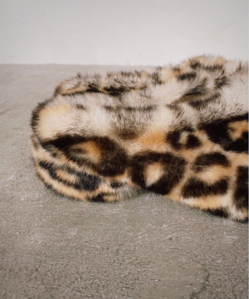 leopard fur sabot　sans9w21