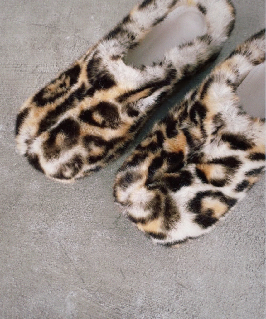 leopard fur sabot　sans9w21