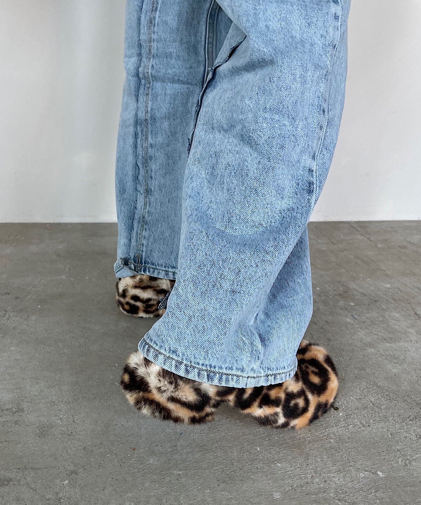 leopard fur sabot　sans9w21