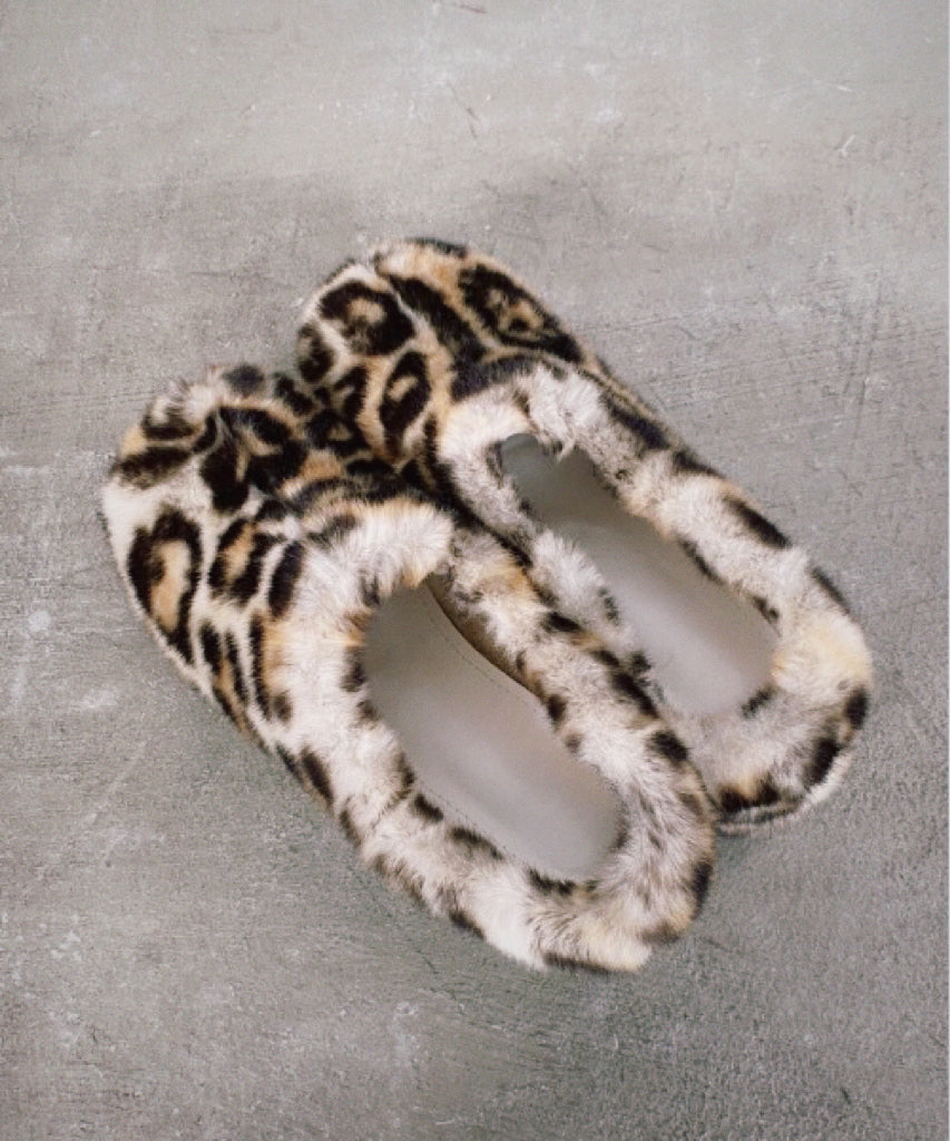 leopard fur sabot　sans9w21