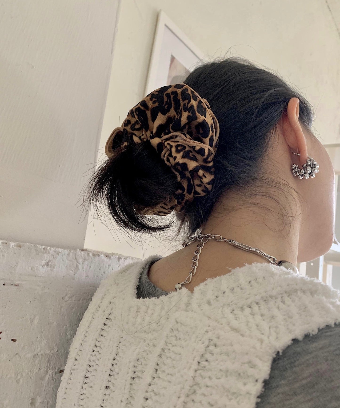 leopard scrunchie　sanal24a001