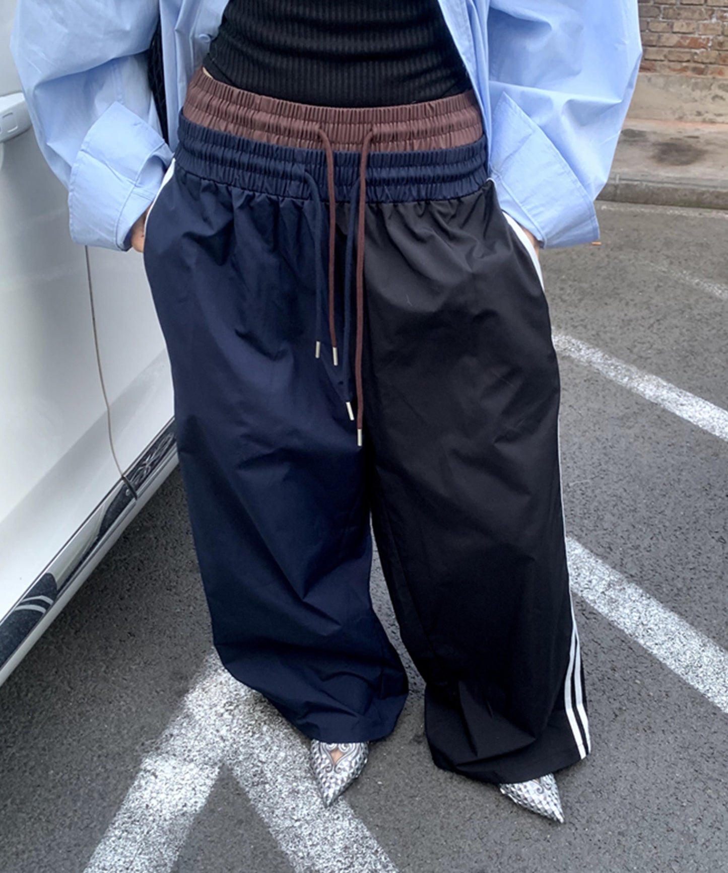 two tone sideline track pants　sanwl24a036