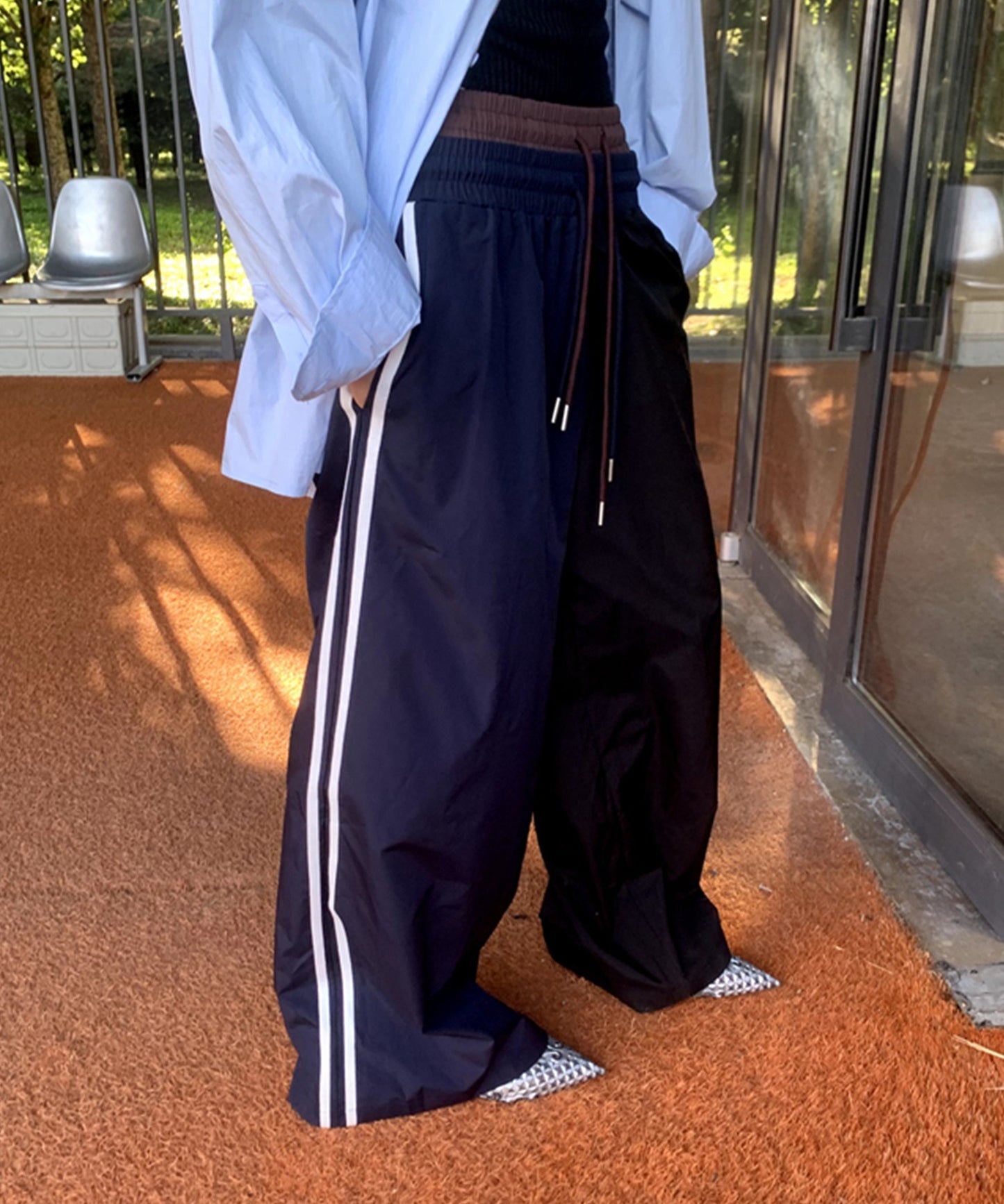 two tone sideline track pants　sanwl24a036