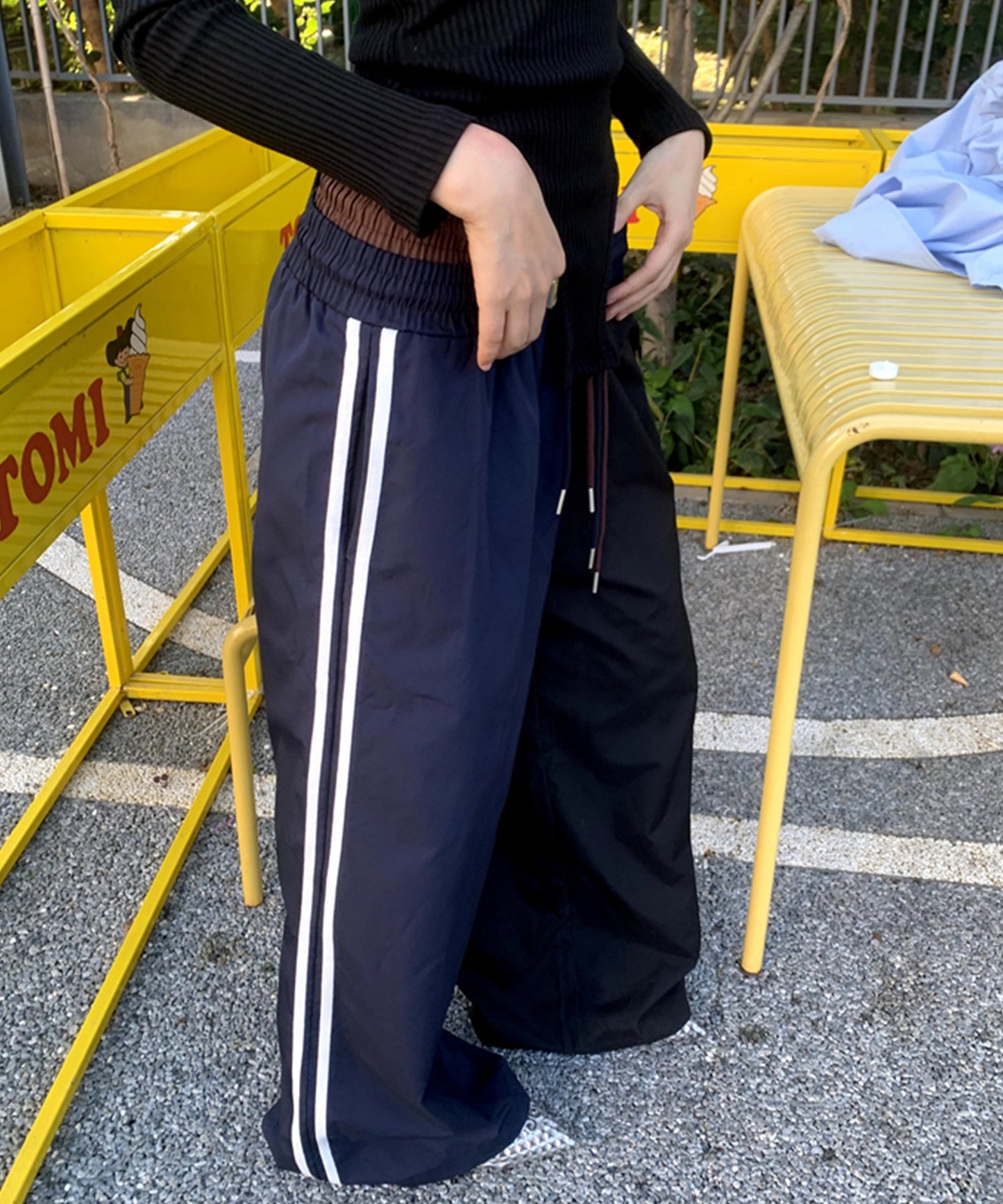 two tone sideline track pants　sanwl24a036