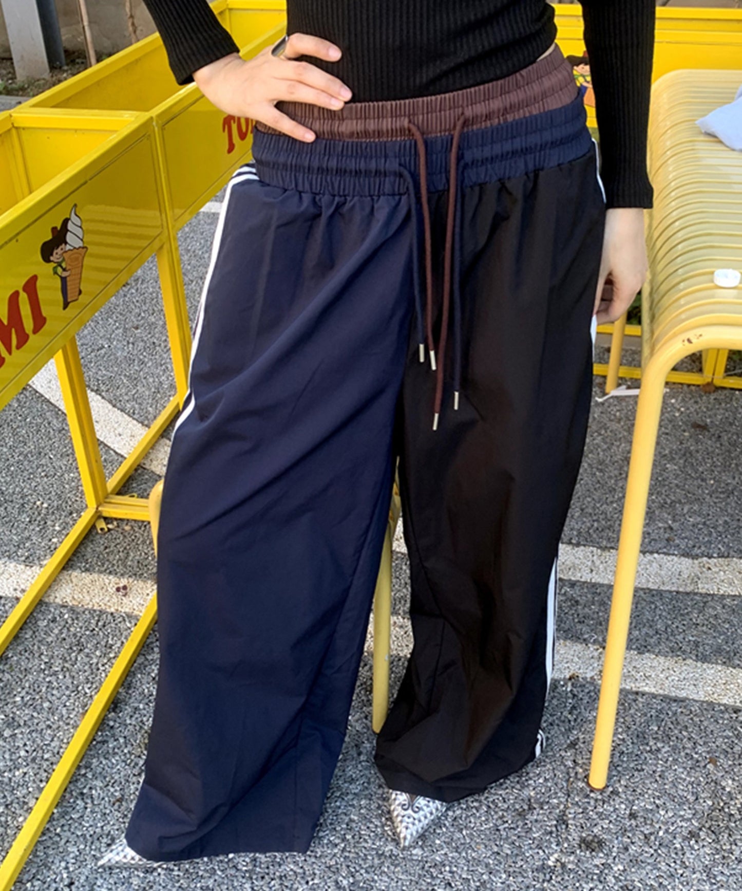 two tone sideline track pants　sanwl24a036