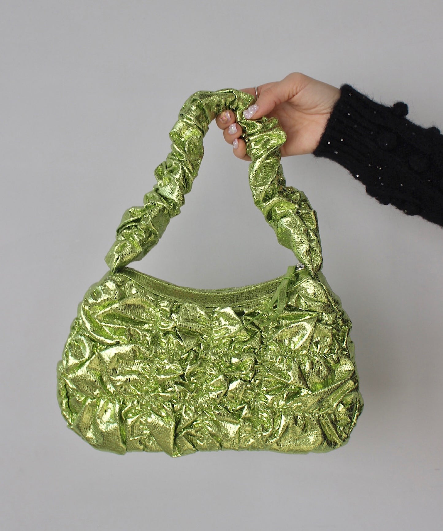 Së metallic shirring  bag　sana24a015